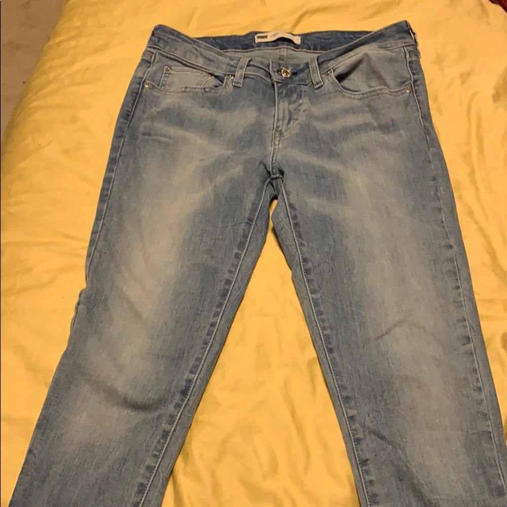 Light wash denim jeans